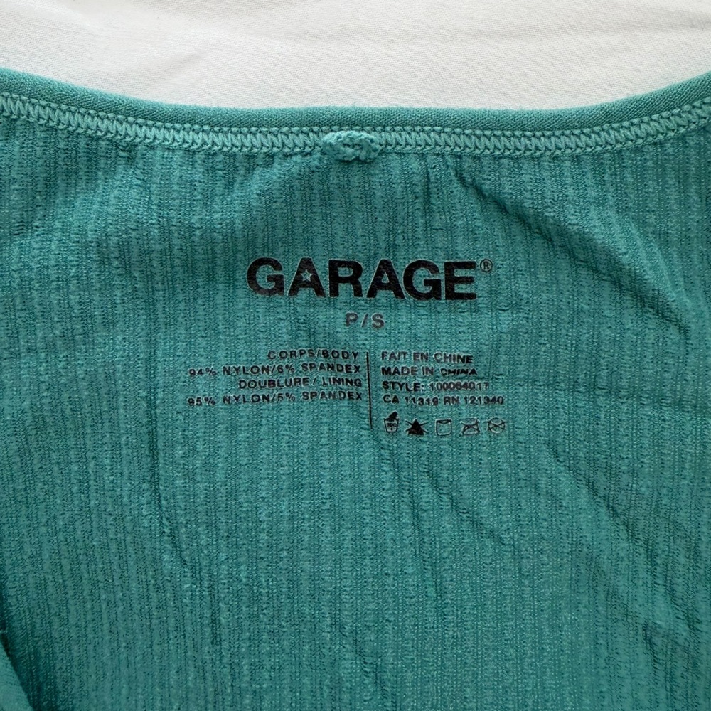 Garage Deep Teal Ribbed Tank Top - Picture 2 of 3
